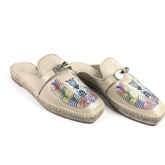 Feria Espadrille (эспадрильи), фурнитура из палладия с принтом «Королевский тигр»