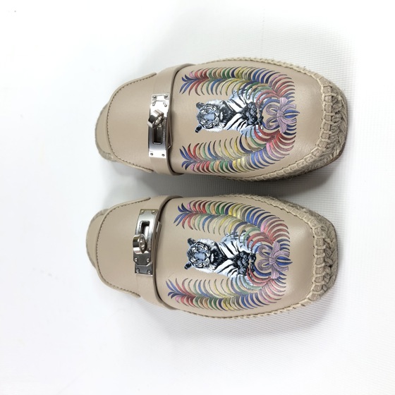 Feria Espadrille (эспадрильи), фурнитура из палладия с принтом «Королевский тигр»