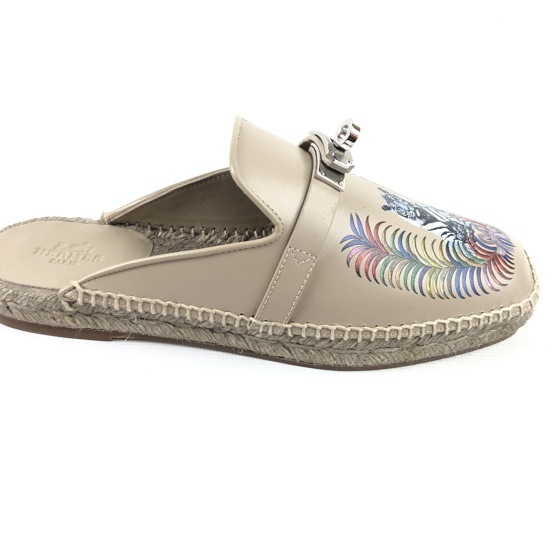 Feria Espadrille (эспадрильи), фурнитура из палладия с принтом «Королевский тигр»