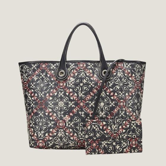 Сумка Optic Coco Tote Black Red White Coated Canvas CHANEL