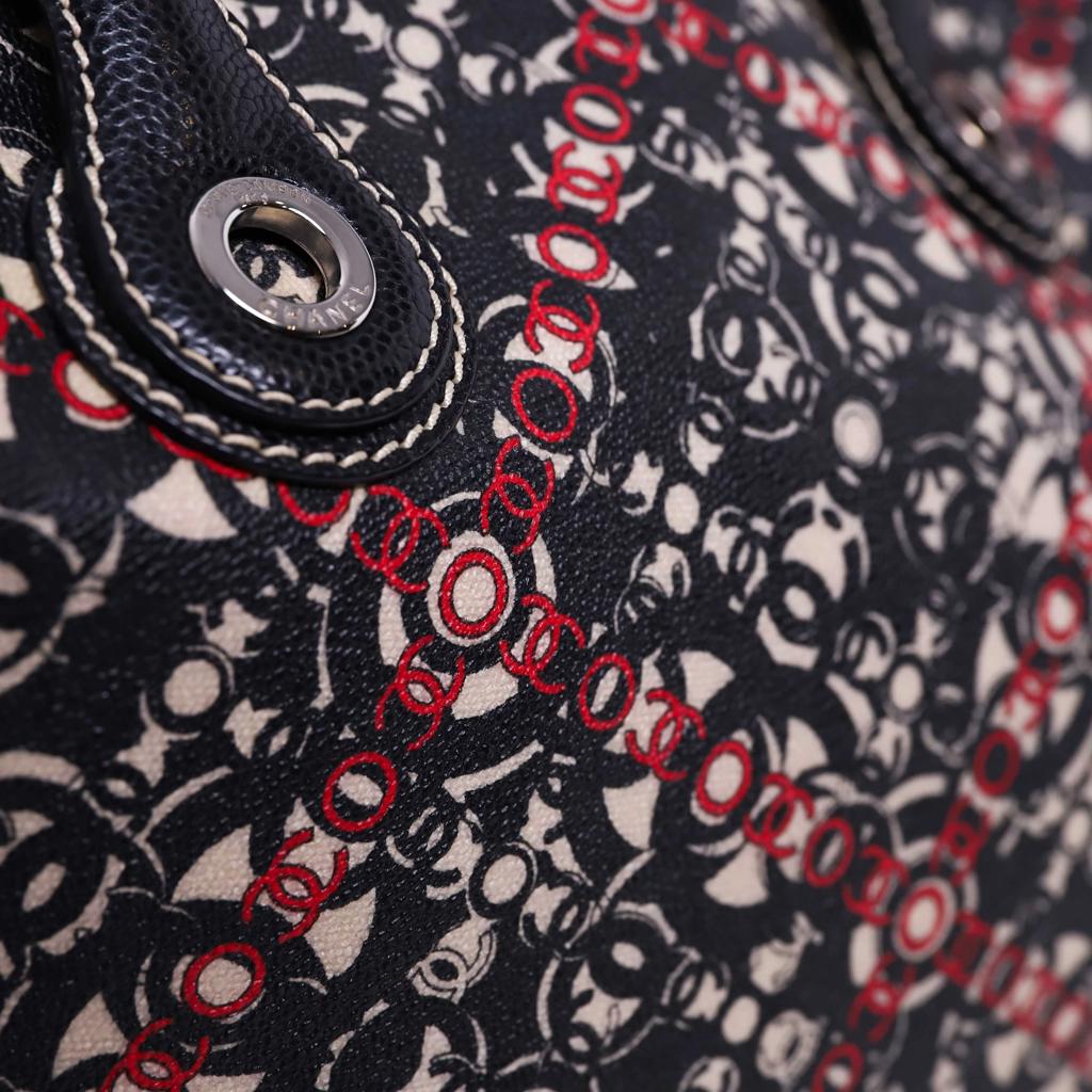 Сумка Optic Coco Tote Black Red White Coated Canvas