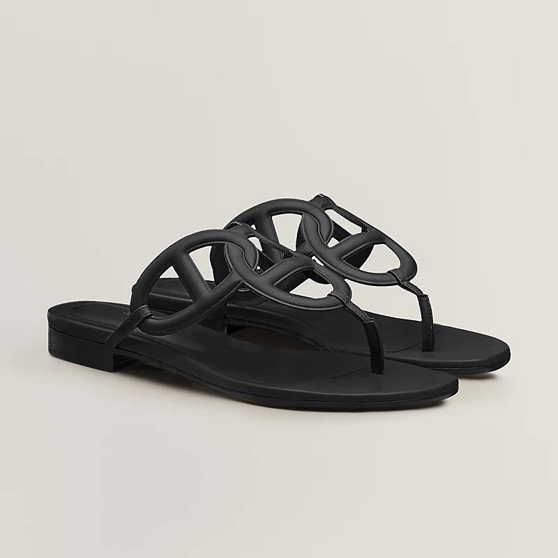 Шлепанцы Beach sandal с мотивом Chaine d'Ancre HERMES