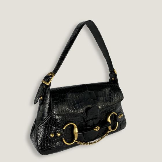 Сумка Gucci Horsebit Chain Alligator GUCCI