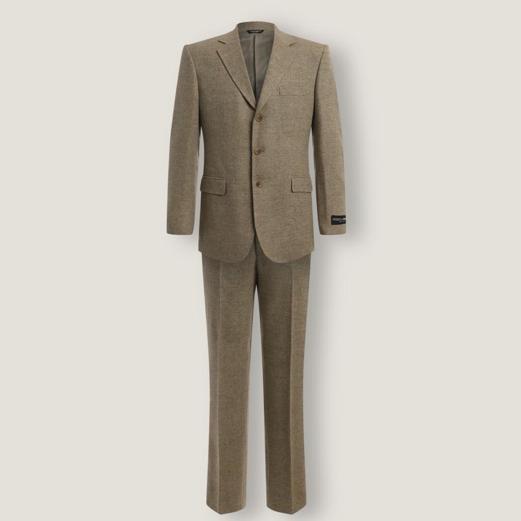 Классический шерстяной костюм цвета camel/taupe Dolce & Gabbana