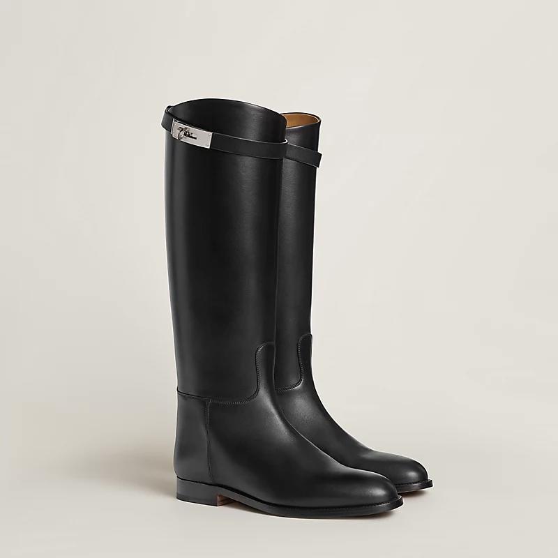 Сапоги Jumping Shorter Boot (Box Calf, Palladium) HERMES