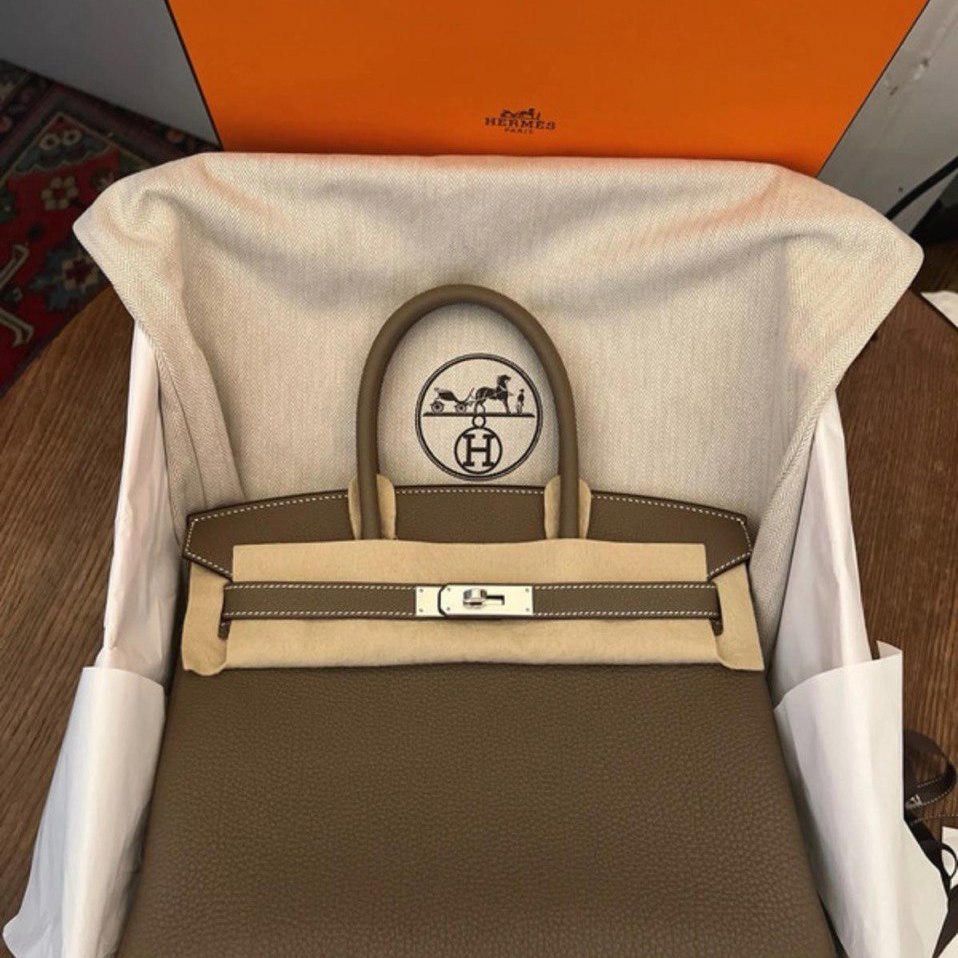 Сумка Birkin 25 Etoupe Epsom with Palladium Hardware