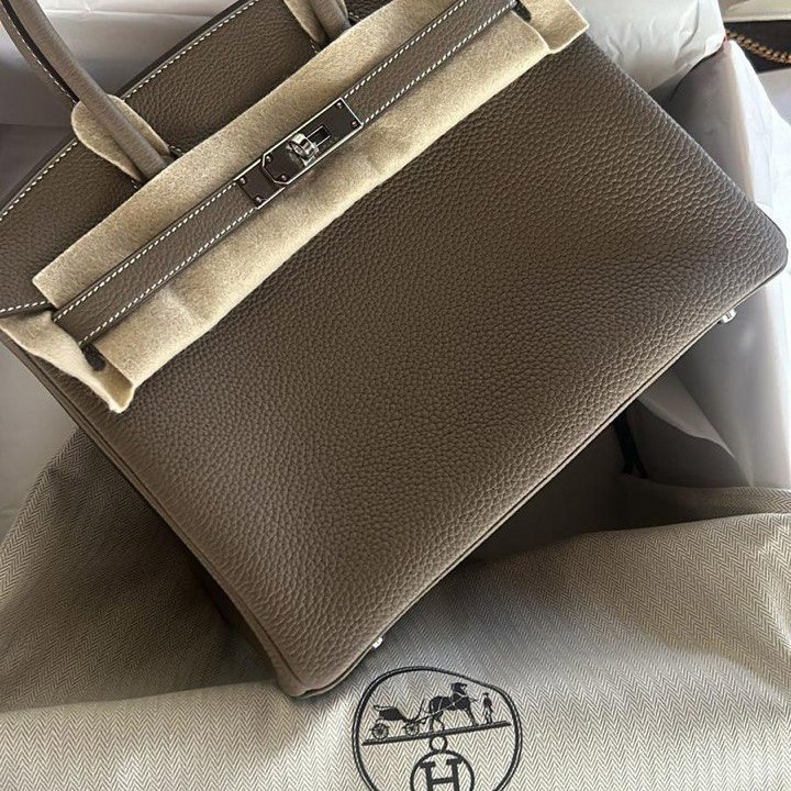 Сумка Birkin 25 Etoupe Epsom with Palladium Hardware