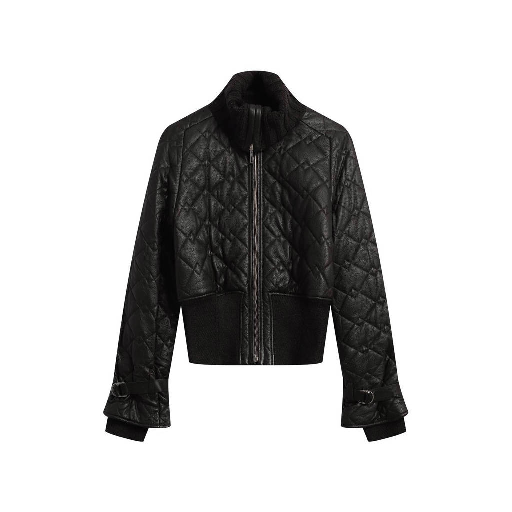 Куртка-бомбер Blouson из стёганой кожи с трикотажной отделкой