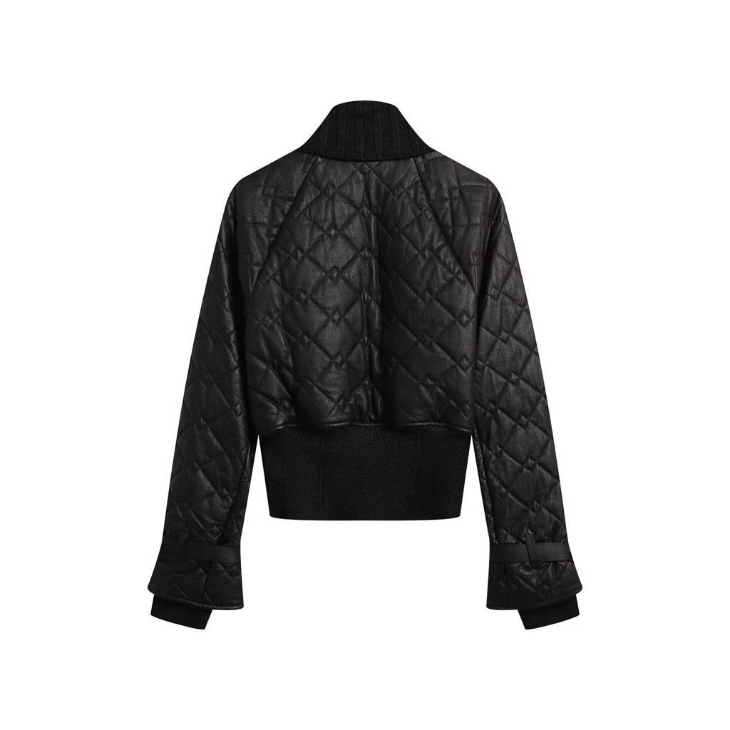 Куртка-бомбер Blouson из стёганой кожи с трикотажной отделкой