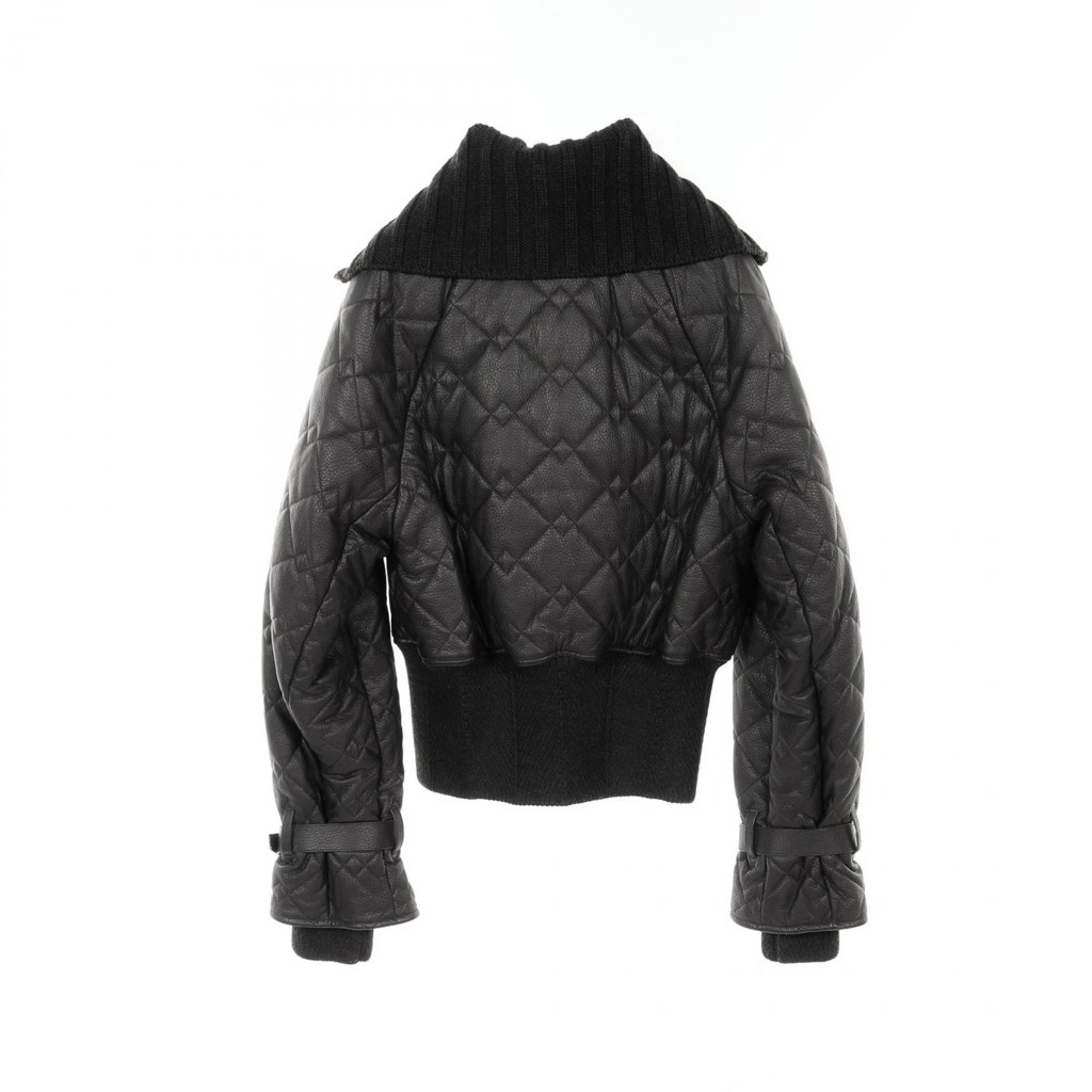 Куртка-бомбер Blouson из стёганой кожи с трикотажной отделкой