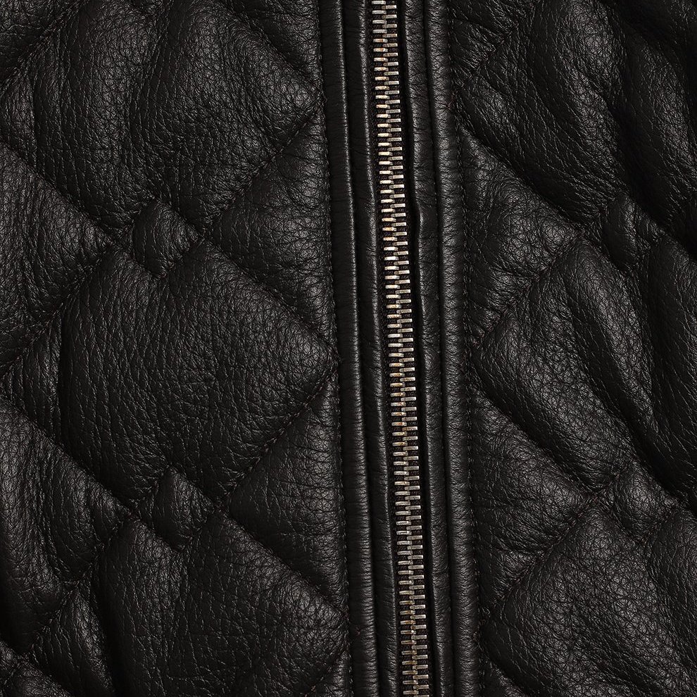 Куртка-бомбер Blouson из стёганой кожи с трикотажной отделкой