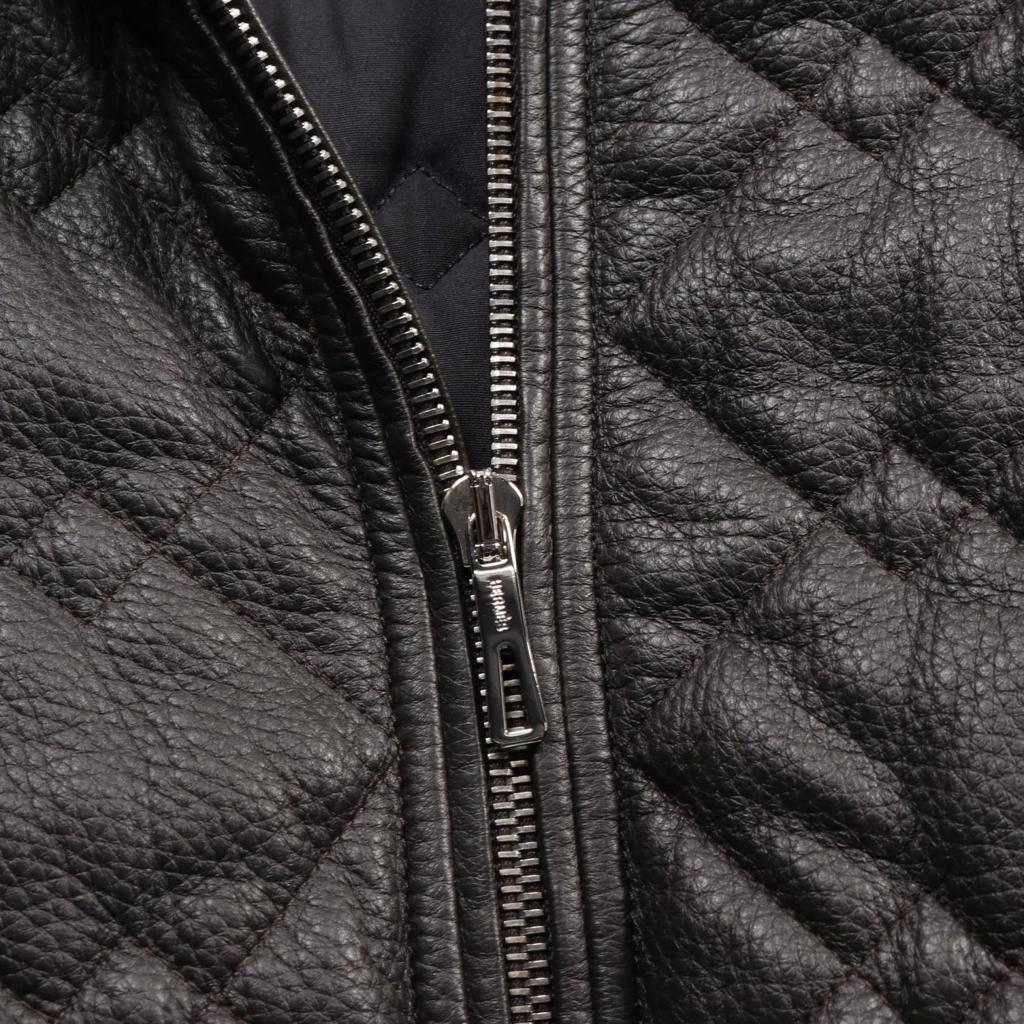 Куртка-бомбер Blouson из стёганой кожи с трикотажной отделкой