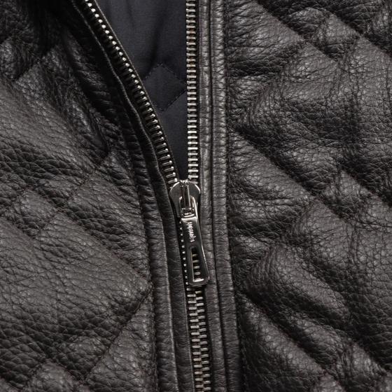 Куртка-бомбер Blouson из стёганой кожи с трикотажной отделкой