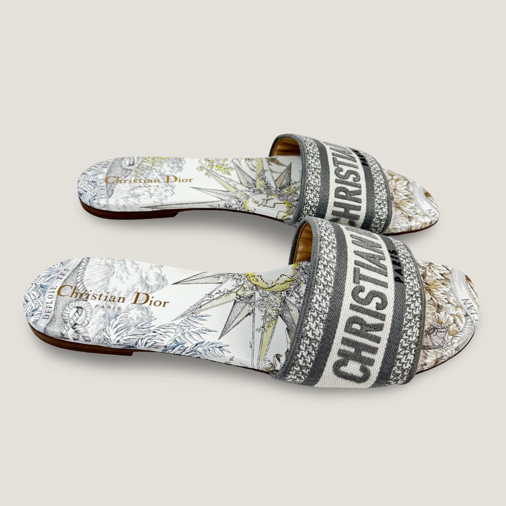 Шлепанцы D-Way принт Toile de Jouy Soleil 