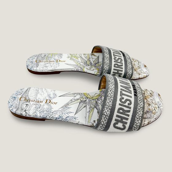 Шлепанцы D-Way принт Toile de Jouy Soleil 