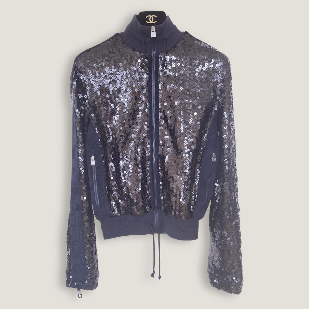 Бомбер с пайетками Navy Blue  CHANEL
