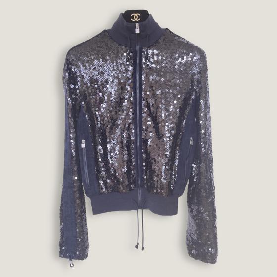 Бомбер с пайетками Navy Blue  CHANEL