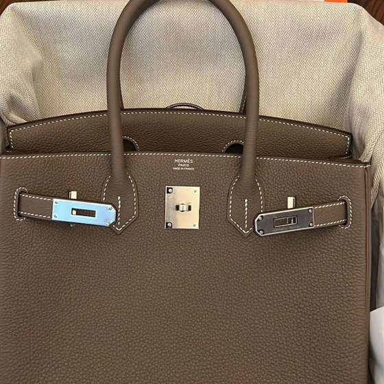 Сумка Hermès  Birkin 25 Etoupe Epsom with Palladium Hardware