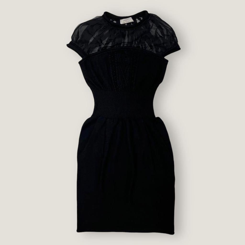 Чёрное шерстяное платье Hiver 2008 Valentino
