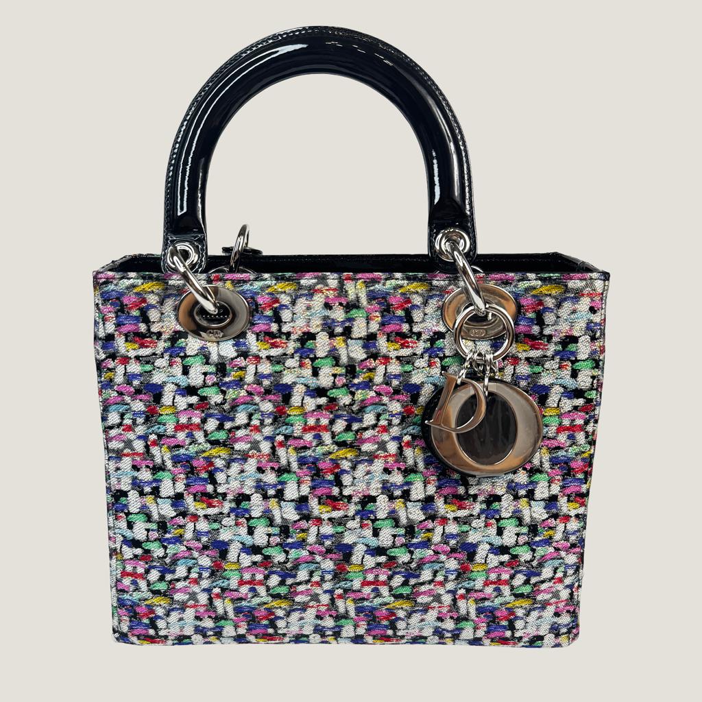 Сумка Lady Dior Medium в сером жаккарде