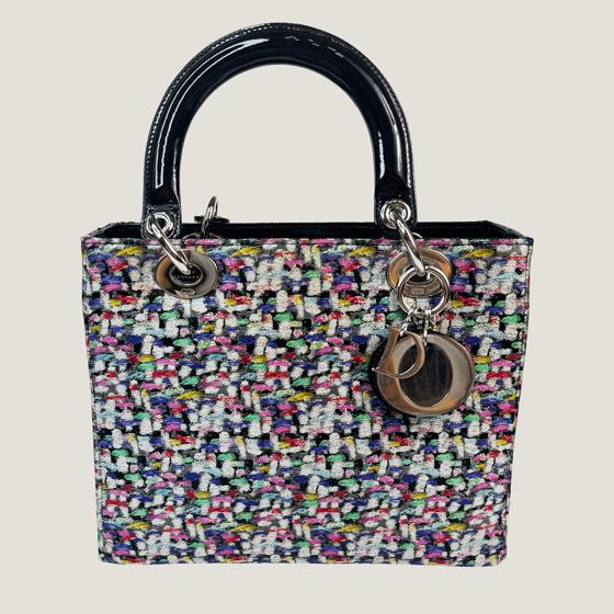 Сумка Lady Dior Medium в сером жаккарде