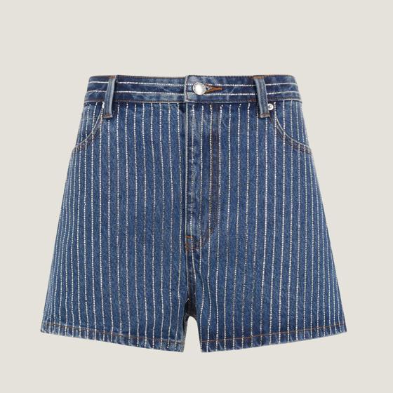 Шорты Crystal Stripe цвета индиго Alexander Wang