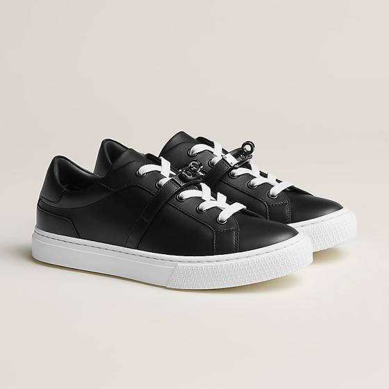 Кеды Day Sneaker Noir из телячьей кожи пряжка Kelly с палладиевым покрытием HERMES
