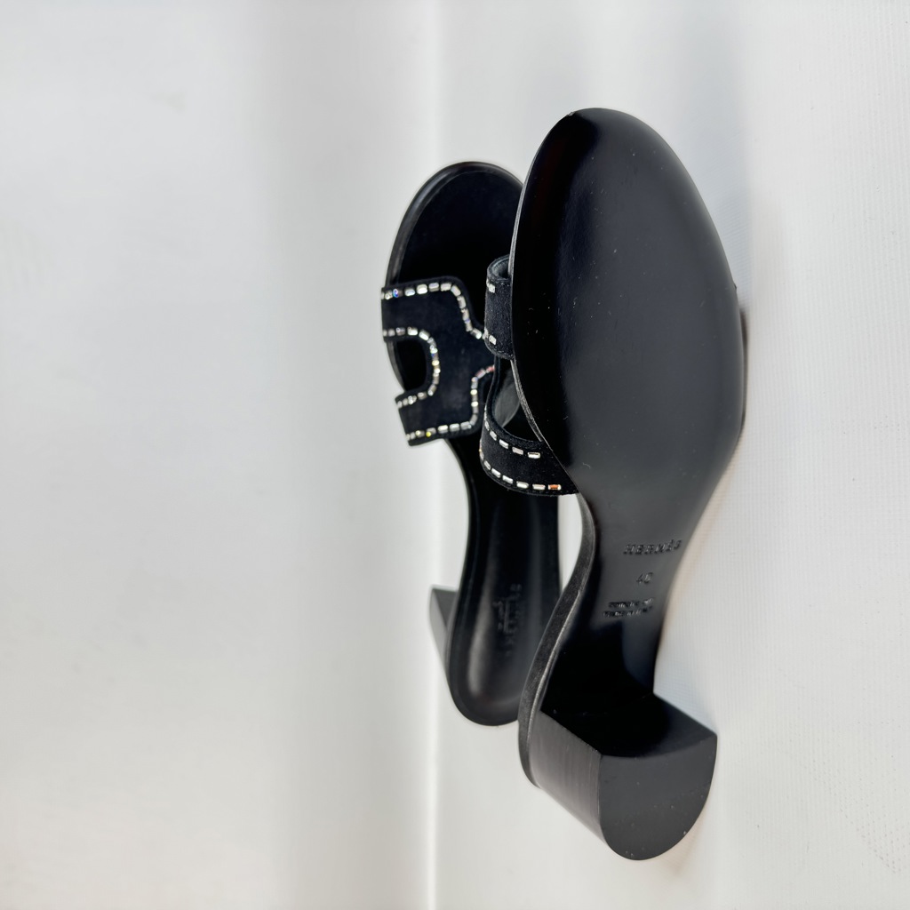 Oasis Sandal Black с декоративными кристаллами