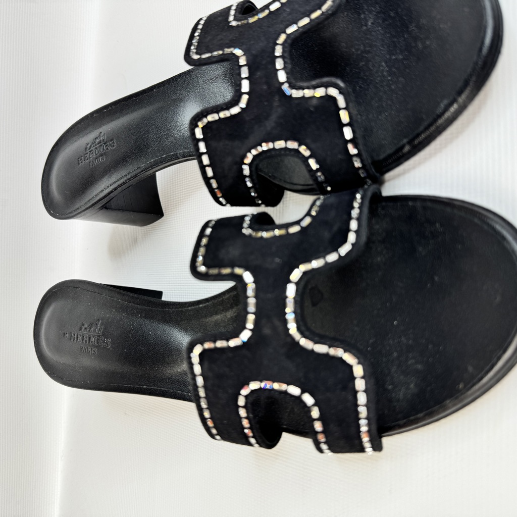 Oasis Sandal Black с декоративными кристаллами