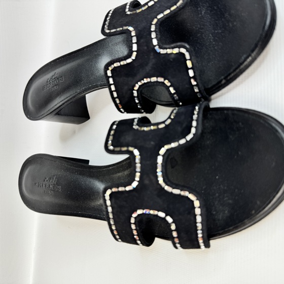 Oasis Sandal Black с декоративными кристаллами