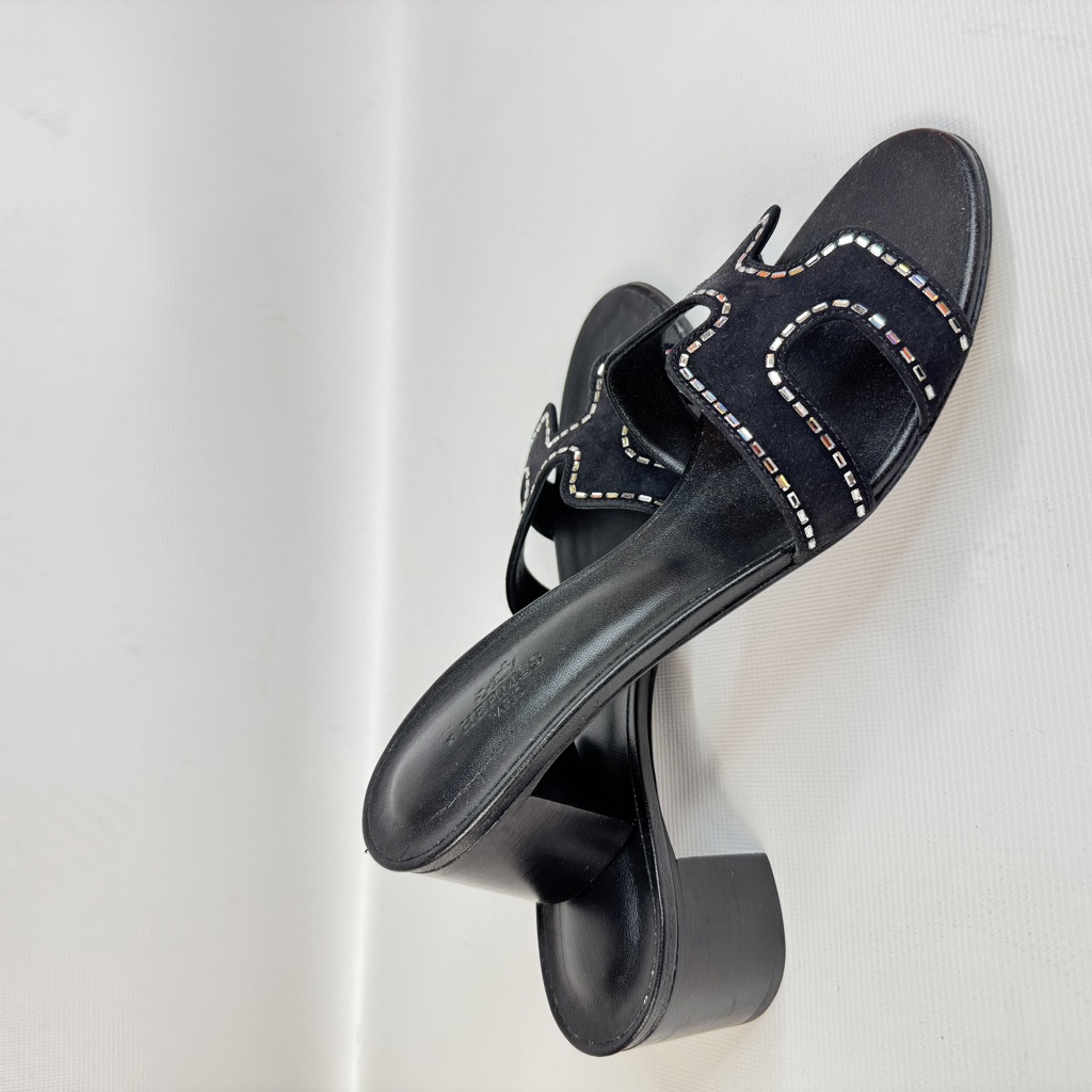 Oasis Sandal Black с декоративными кристаллами