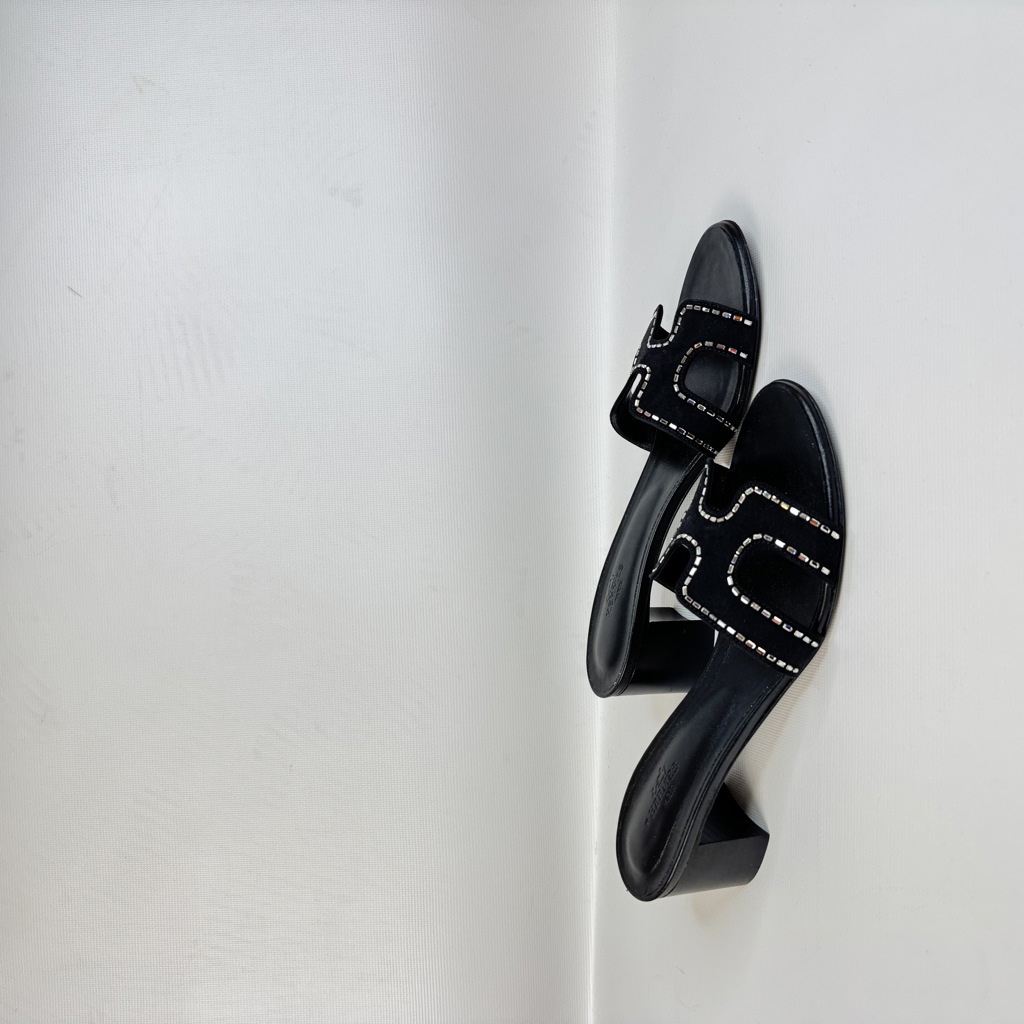 Oasis Sandal Black с декоративными кристаллами
