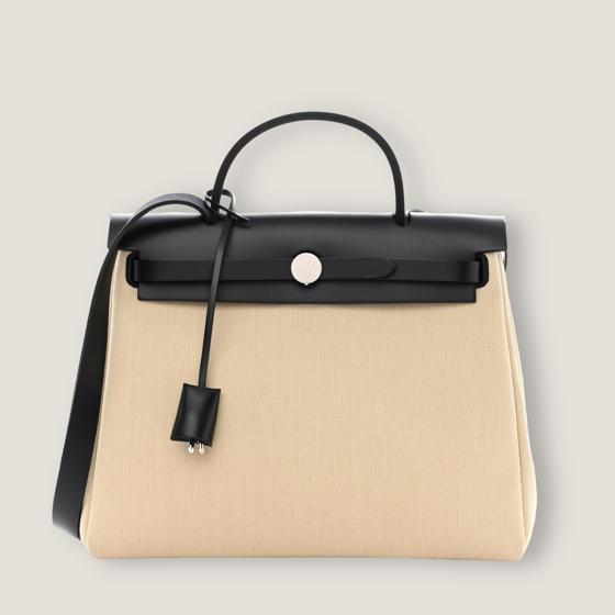 Сумка Herbag Zip 31 из канвы Militaire и кожи Hunter бежевая HERMES