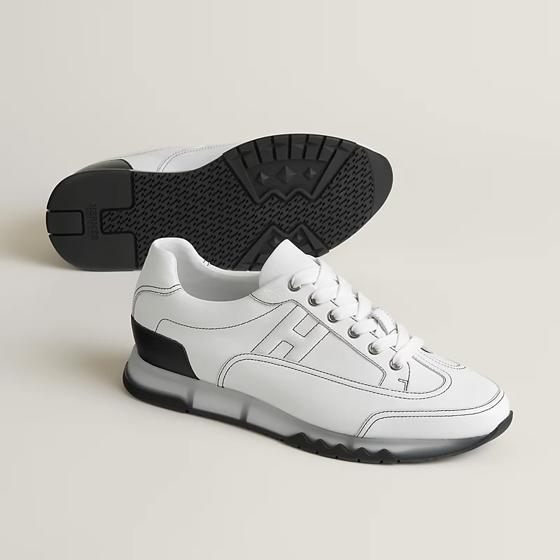 Кроссовки Trail из телячьей кожи, цвет blanc HERMES