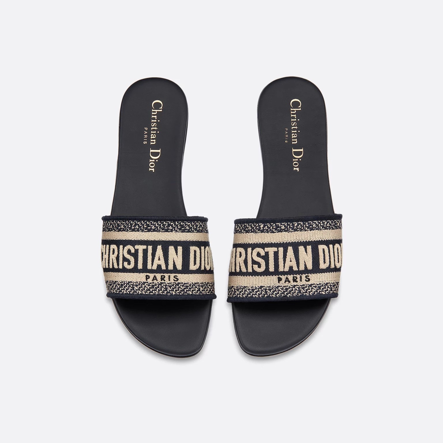 Шлепанцы D-Way с вышивкой Christian Dior Paris CHRISTIAN DIOR, из