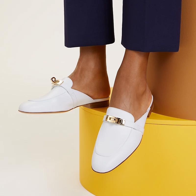 Мюли Oz Blanc из кожи с пряжкой Kelly 