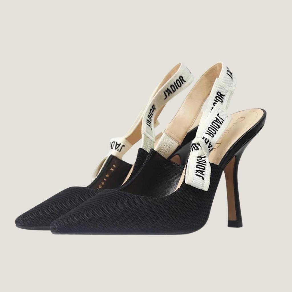 Туфли-слинбэки J'Adior Black из технического текстиля 