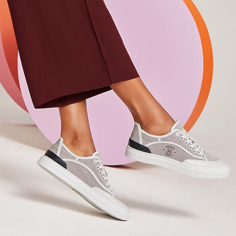 Кеды Get sneaker Prunoir / White из канвы H и телячьей кожи 