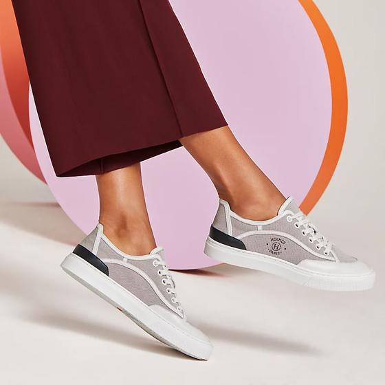 Кеды Get sneaker Prunoir / White из канвы H и телячьей кожи 