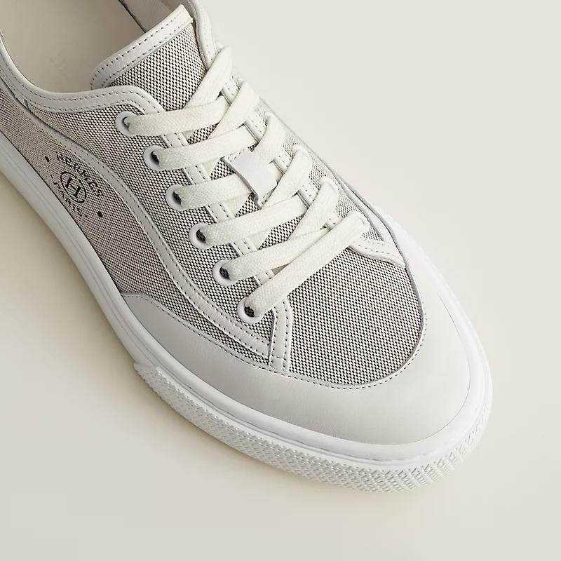 Кеды Get sneaker Prunoir / White из канвы H и телячьей кожи 