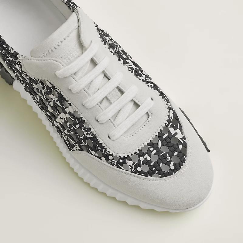 Кроссовки Bouncing sneaker Noir / White из плетёного шелка