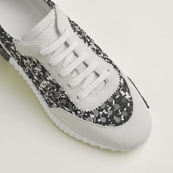 Кроссовки Bouncing sneaker Noir / White из плетёного шелка