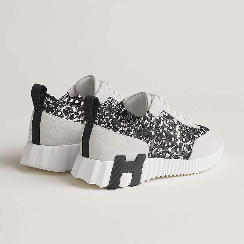Кроссовки Bouncing sneaker Noir / White из плетёного шелка