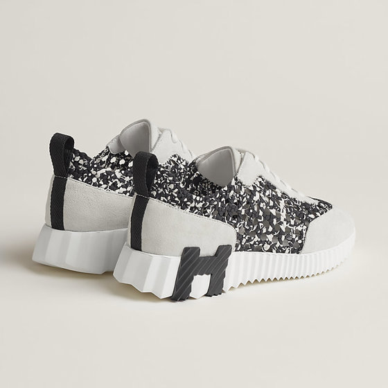 Кроссовки Bouncing sneaker Noir / White из плетёного шелка