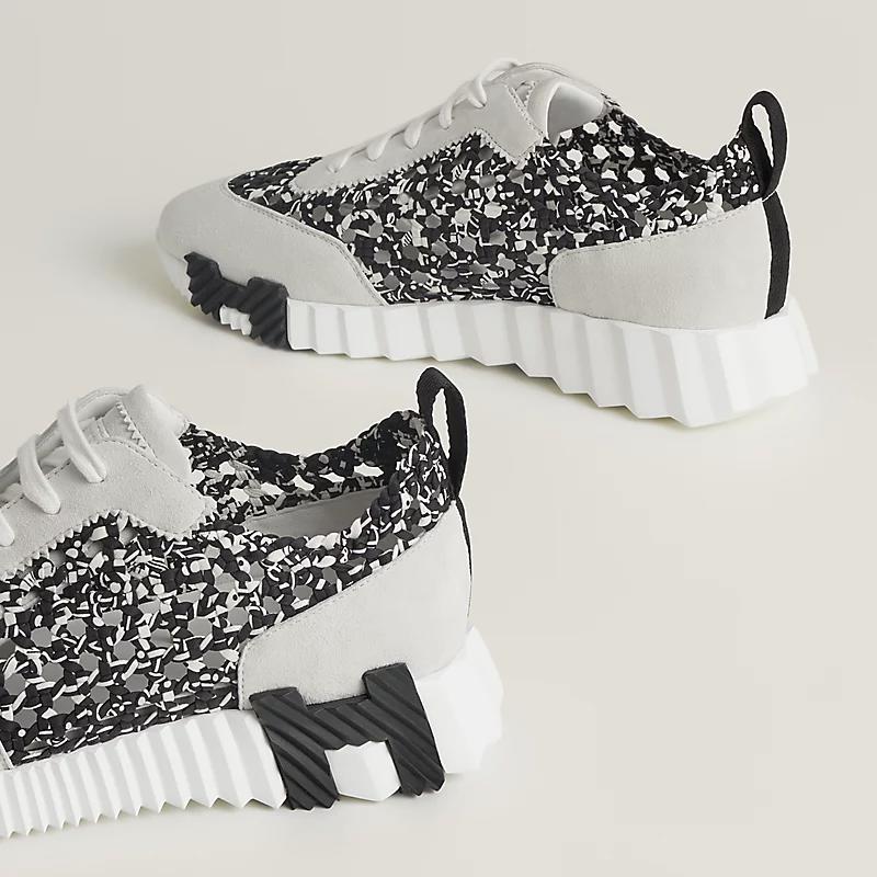 Кроссовки Bouncing sneaker Noir / White из плетёного шелка