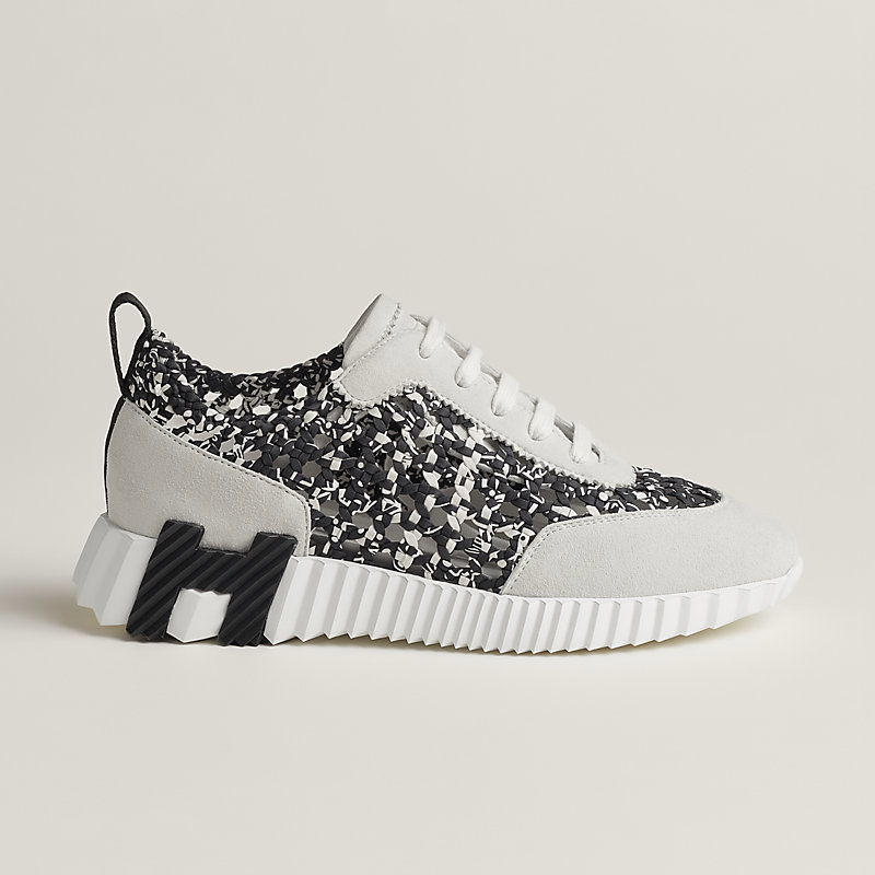 Кроссовки Bouncing sneaker Noir / White из плетёного шелка