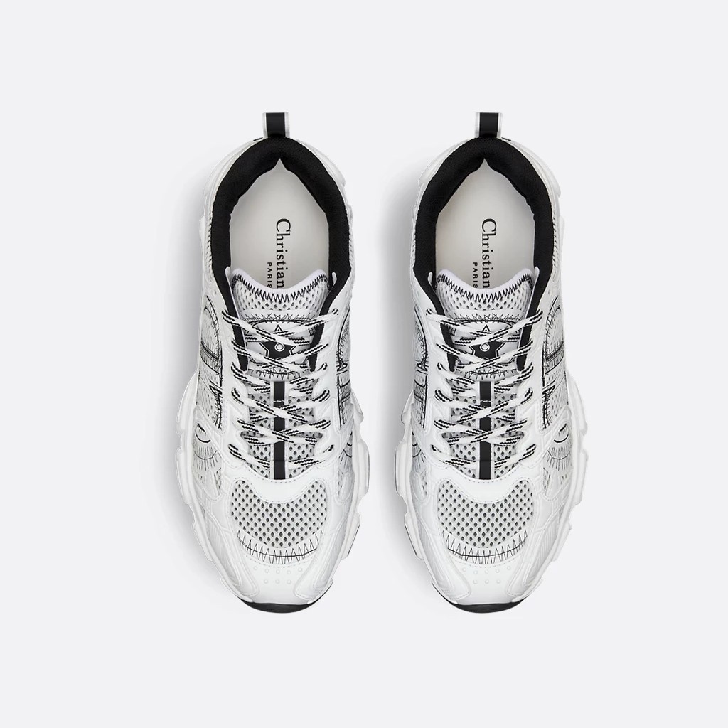 Кроссовки Chrono-sneaker White  Black из текстиля и экокожи