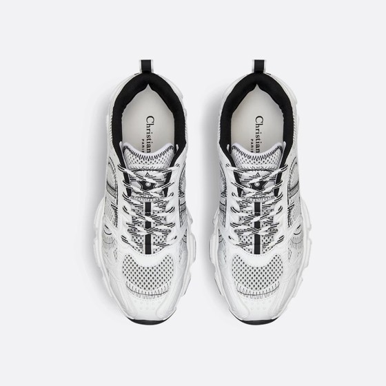 Кроссовки Chrono-sneaker White  Black из текстиля и экокожи