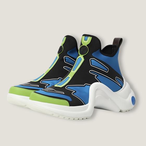 Кроссовки  Archlight  Green Blue из принтованной эко кожи Louis Vuitton