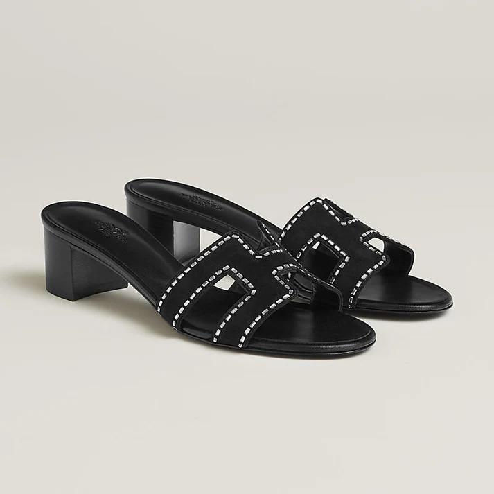 Oasis Sandal Black с декоративными кристаллами